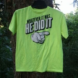 Kids Neon Green Funny Saying T-Shirt Size XL